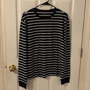 J Crew Navy and White Stripe Long Sleeve